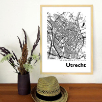 Utrecht Map Black & White