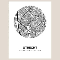 Utrecht Map Black & White