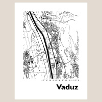 Vaduz Map Black & White