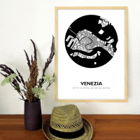 Venedig Map Black & White