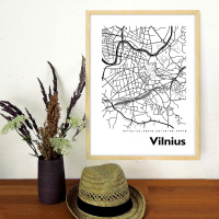Vilnius Map Black & White
