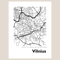 Vilnius Map Black & White