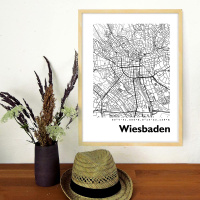 Wiesbaden Map Black & White