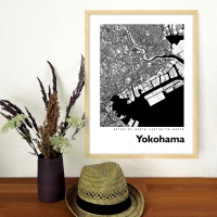 Yokohama Map Black & White