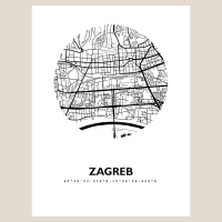 Zagreb Map Black & White