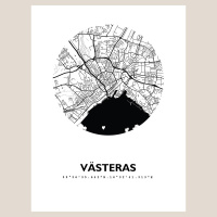 Västeras Map Black & White