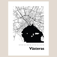 Västeras Map Black & White