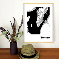Tromso Map Black & White