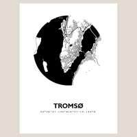 Tromso Map Black & White