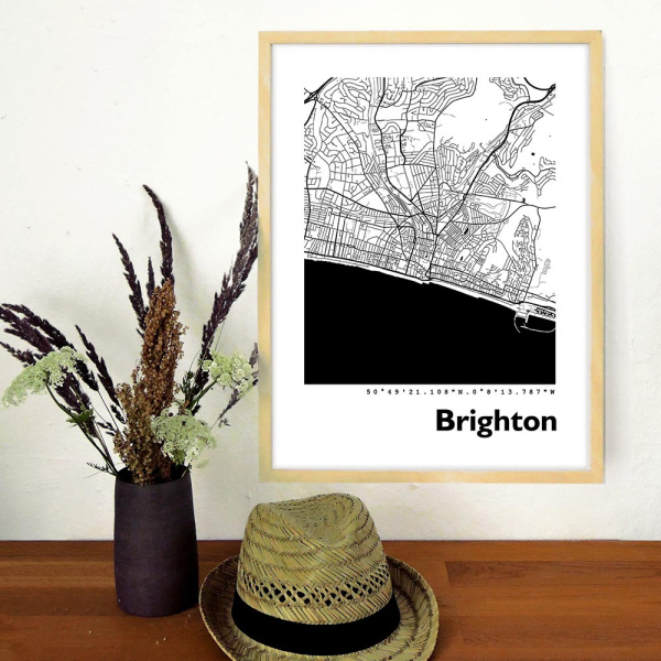 Brighton Stadtkarte Eckig & Rund