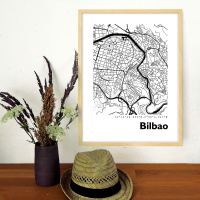 Bilbao Map Black &amp; White