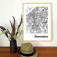 Damaskus Stadtkarte Eckig &amp; Rund
