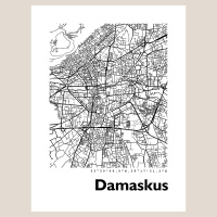 Damaskus Map Black & White