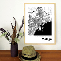 Malaga Stadtkarte Eckig & Rund