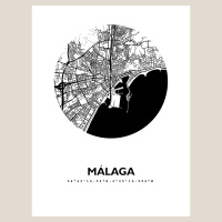 Malaga Map Black & White