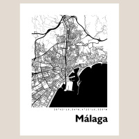 Malaga Map Black & White
