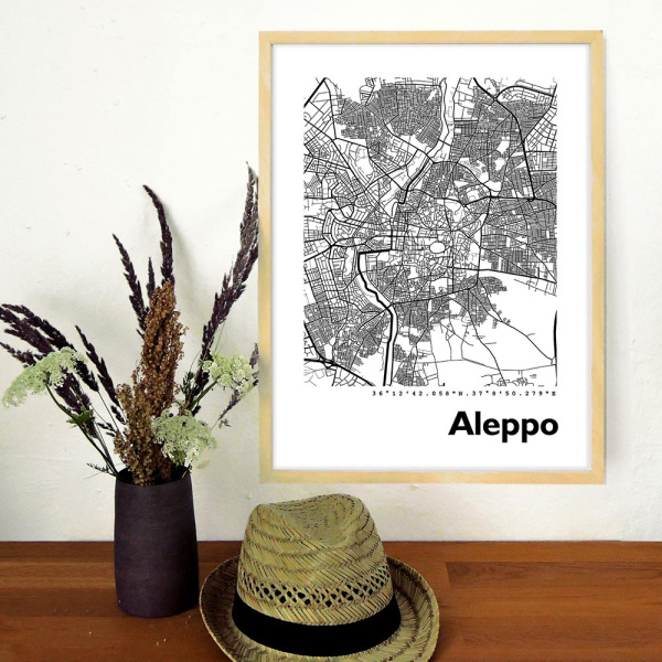 Aleppo Stadtkarte Eckig & Rund