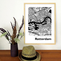 Rotterdam Map Black & White