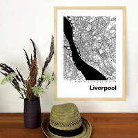 Liverpool Map Black & White