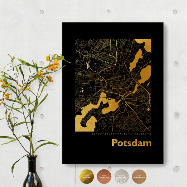 Potsdam City Map Black & Angular