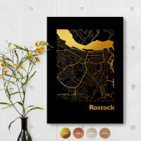 Rostock Black Map eckig