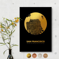 San Francisco Black Map rund