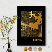 Sydney City Map Black & Angular