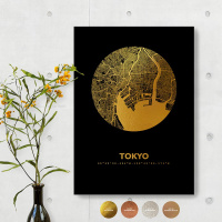 Tokyo City Map Black & Circle