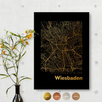 Wiesbaden Black Map eckig