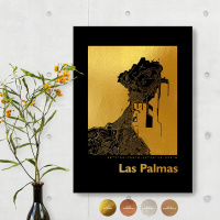 Las Palmas Black Map eckig