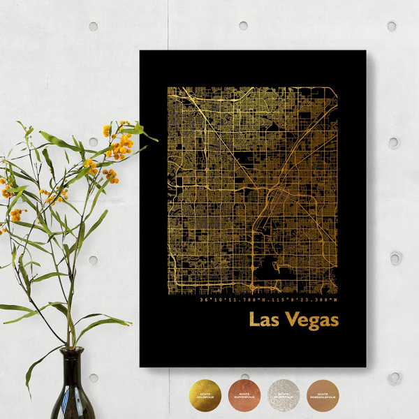 Las Vegas City Map Black & Angular