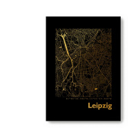 Leipzig Black Map eckig