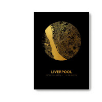 Liverpool City Map Black & Circle