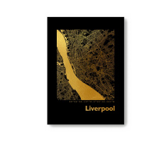 Liverpool City Map Black & Angular
