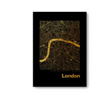 London Black Map eckig