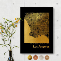 Los Angeles Black Map eckig