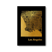 Los Angeles Black Map eckig