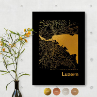 Luzern City Map Black & Angular