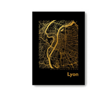 Lyon Black Map eckig