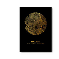 Madrid Black Map rund
