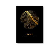 Mainz City Map Black & Circle