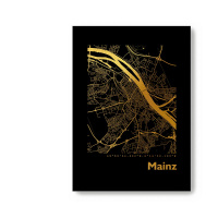 Mainz City Map Black & Angular