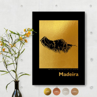 Madeira Black Map eckig