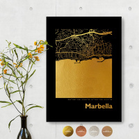 Marbella Black Map eckig