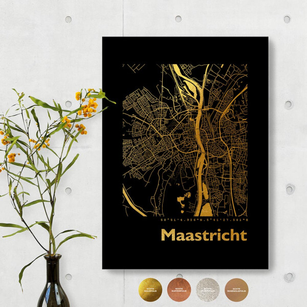 Maastricht City Map Black & Angular