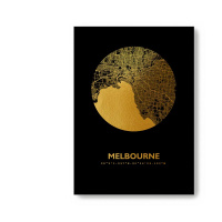 Melbourne Black Map rund