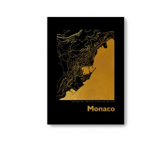Monaco Black Map eckig