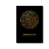 Montpellier Black Map rund