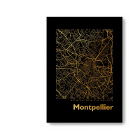 Montpellier Black Map eckig