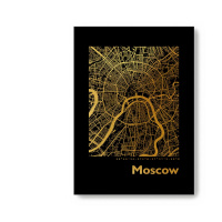 Moskau Black Map eckig